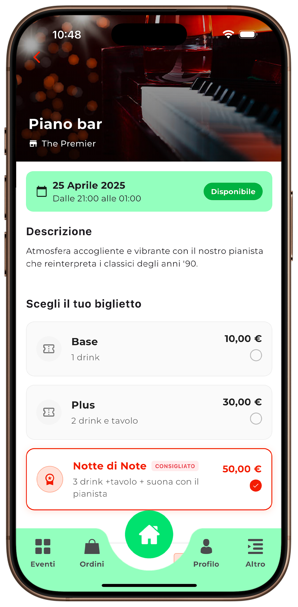 Dettagli evento