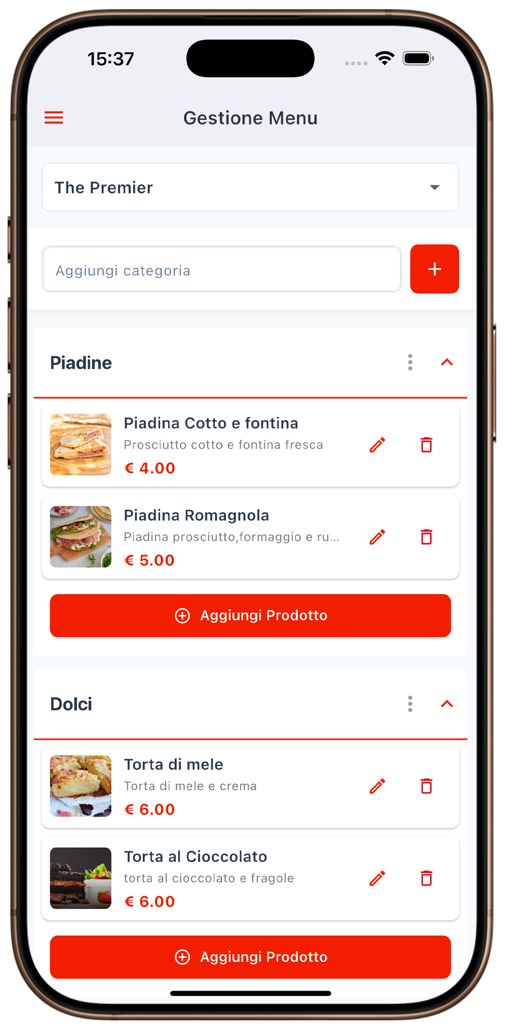 Gestione Menu Avanzata