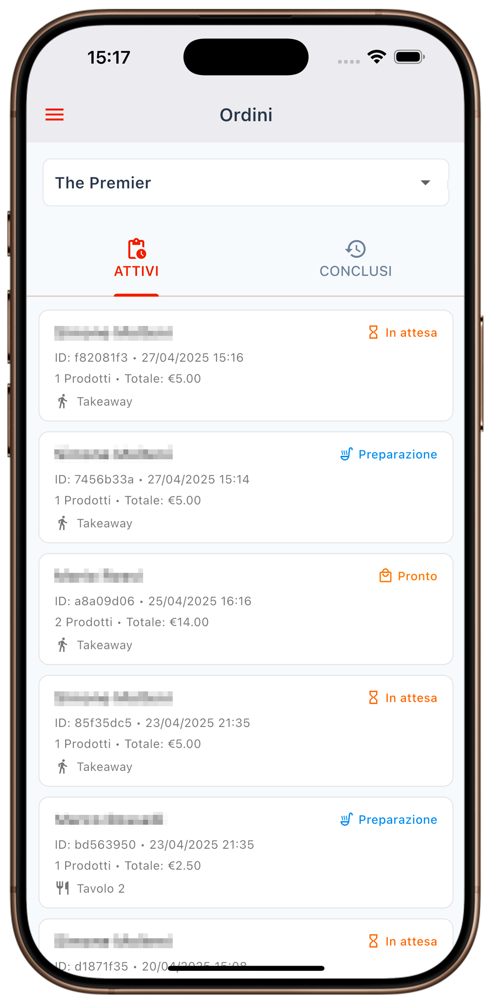 Dashboard Ordini